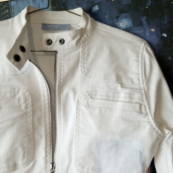 Jacob Jackets & Blazers - White jean jacket. Size small.  Fitted blazer with stretch. Jacob